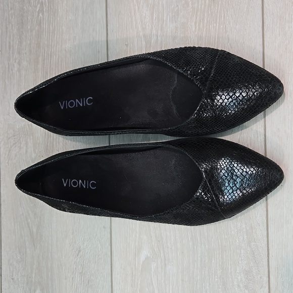 Vionic Women Caballo Elegant Black The Pointed Toe Flats Shoes Sz 8.5 - Picture 3 of 13